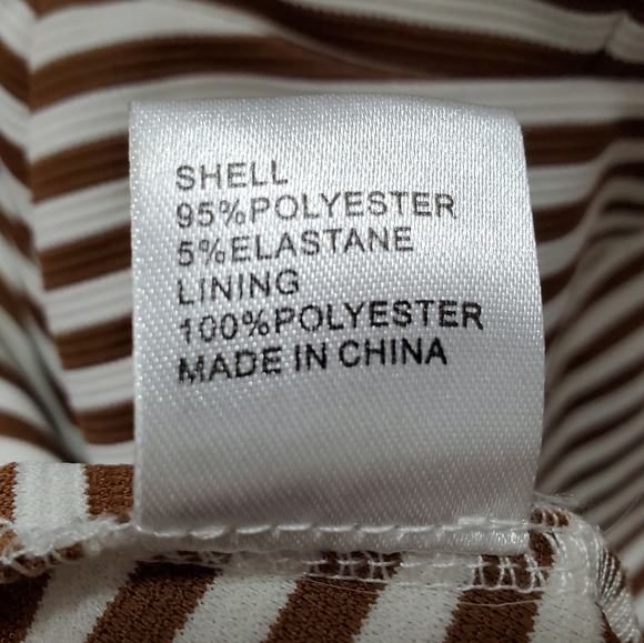 Striped Dress in Bronze and White - Picture 5 of 5